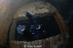 Diver in the Slatemine Nuttlar in Germany by Andy Kutsch 
